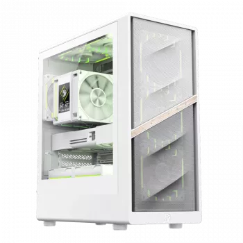 Gamemax Gehäuse | AERIS 330 MW | Weiß | Mini-Tower | Netzteil nicht enthalten