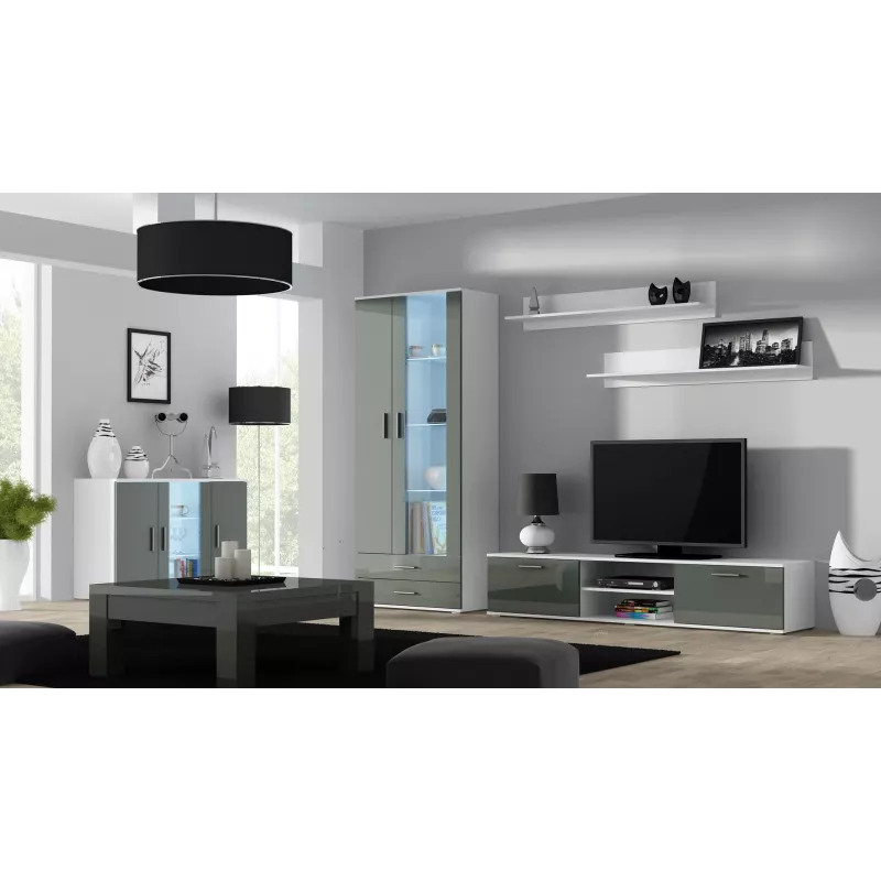 Cama TV-Ständer SOHO 180 weiß/grau glänzend