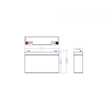Versiegelte Blei-Säure (VRLA) AGM-Batterie Grün Cell 6V 12Ah, 94×151×50 mm, 1,65 kg