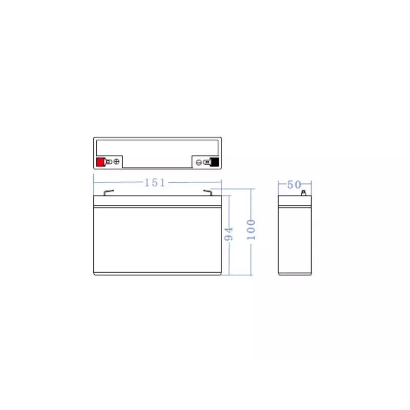 Versiegelte Blei-Säure (VRLA) AGM-Batterie Grün Cell 6V 12Ah, 94×151×50 mm, 1,65 kg