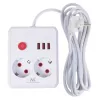 Steckdosenleiste MACLEAN MCE388 W – 2 Steckdosen, 3×USB, 110–240V, 2500W, 3 m Kabel, weiß