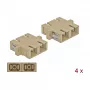 Glasfaseradapter DELOCK SC Buchse–Buchse beige, 4er-Pack (Modell 85996)