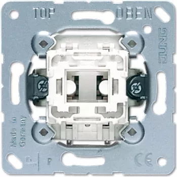 Drucktaster JUNG 534 U, 1P, 250 V AC, 10 A, metallic-weiß