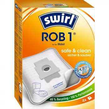 Staubsaugerbeutel SWIRL EcoPor ROB1 kompatible Ersatzbeutel für verschiedene Staubsauger, Papier-Mikrofilter, 5er-Pack