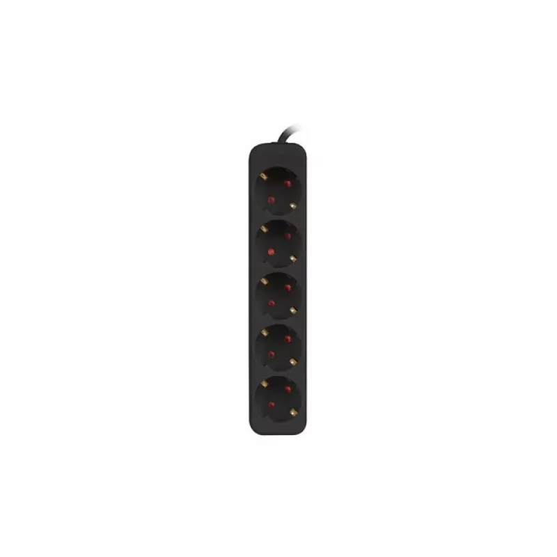 Stromverlängerungskabel Lanberg PS0-05F-0300-BK 3m 5 AC-Steckdosen Innenbereich Schwarz