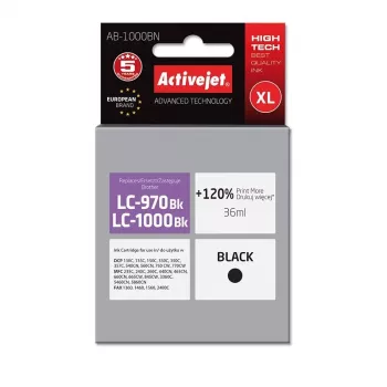Activejet AB-1000BN Tinte (Ersatz für Brother LC1000/LC970Bk; Supreme; 35 ml; Schwarz)