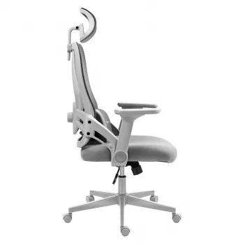 Gaming-Stuhl huzaro Combat 2.7 — ergonomischer Stoff-Gaming-Sessel, grau, Mesh-Rückenlehne, höhenverstellbar, Neigemechanismus, 120 kg max.