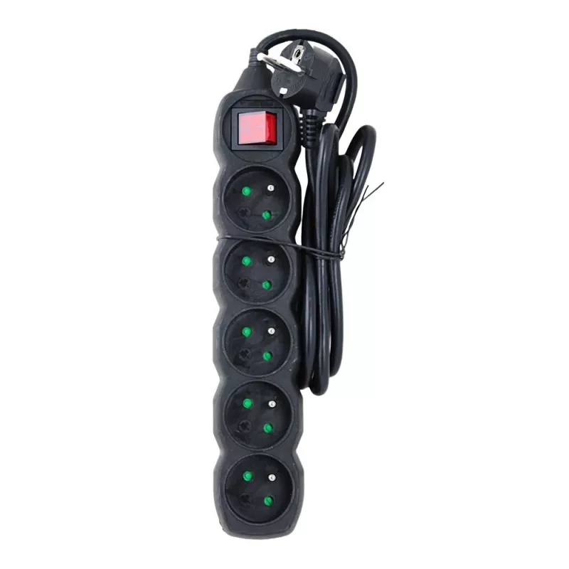 Power Extension Esperanza ELK214K 1.5 m Kabel 5 Type E outlets Indoor Schwarz