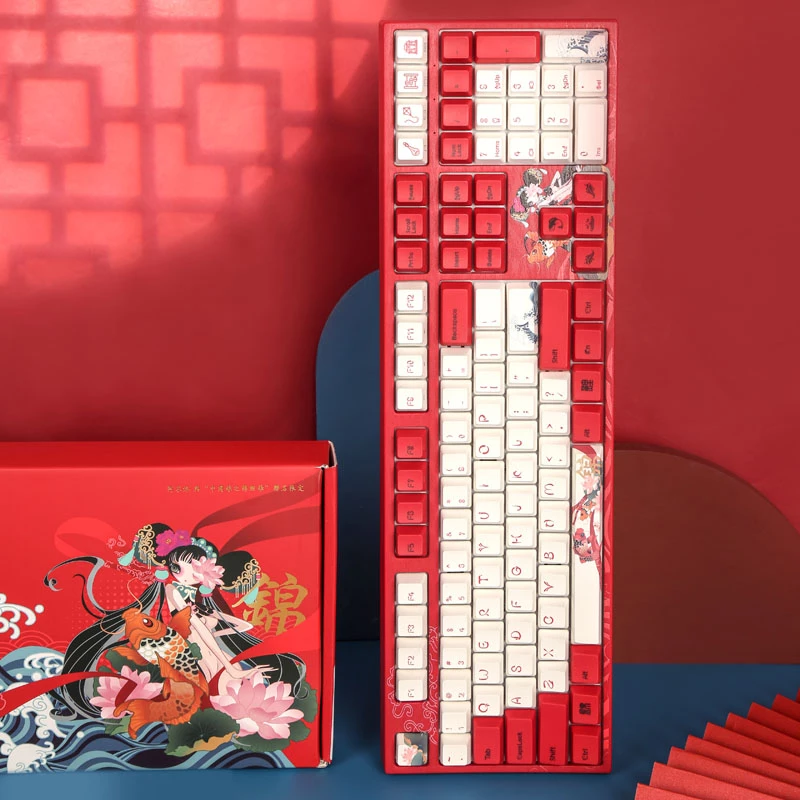 Varmilo VEA108 Koi Gaming-Tastatur, MX-Brown, Weiße LED - US-Layout