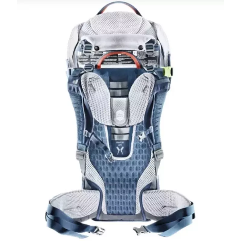 Baby-Trage-Rucksack DEUTER Kid Comfort Active — blau, Polyamid, bis 22 kg, Sonnenverdeck, Fußstütze, VariQuick, Lite Air