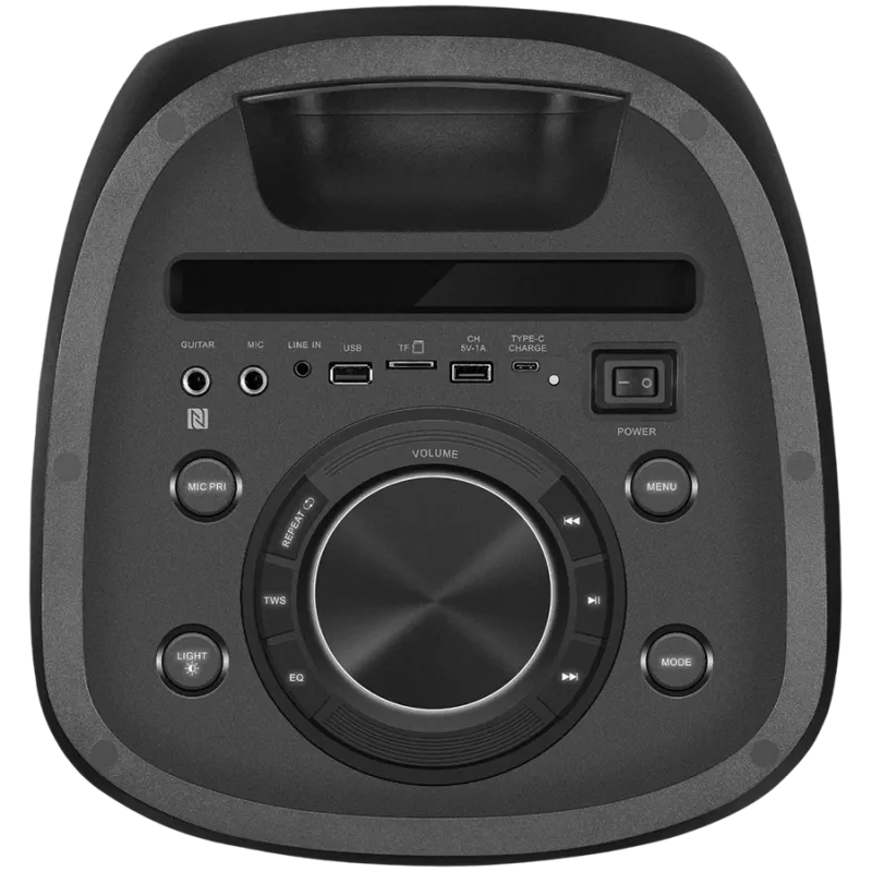 Lautsprecher SVEN PS-1050, schwarz (200W, TWS, Bluetooth, FM, USB, microSD, LED-Display, 7200mAh)