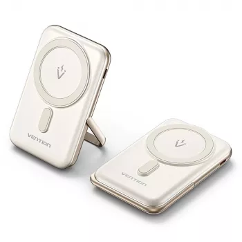 Powerbank Vention 10000mAh Magnetic Wireless 20W — 10000 mAh, 3 A Ausgang, USB-C, weiß