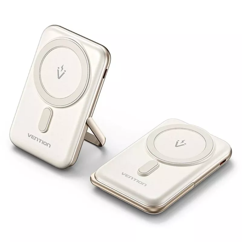 Powerbank Vention 10000mAh Magnetic Wireless 20W — 10000 mAh, 3 A Ausgang, USB-C, weiß