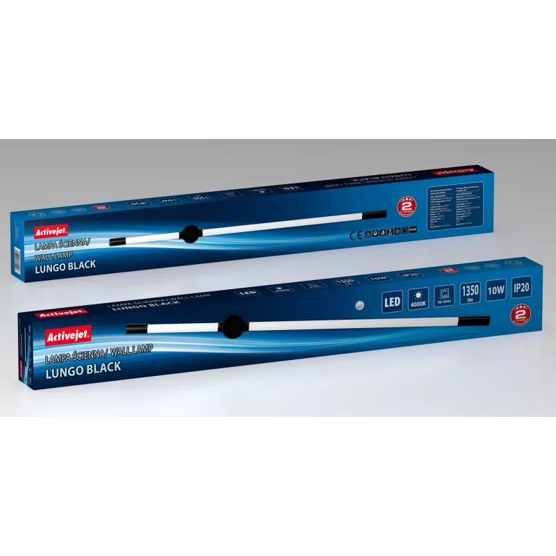 Activejet Lungo Schwarze LED-Wandleuchte