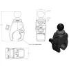 Klemmbasis RAM Mounts Tough-Claw Small RAP-B-400U, Verbundwerkstoff, 2,54 cm Kugel, schwarz