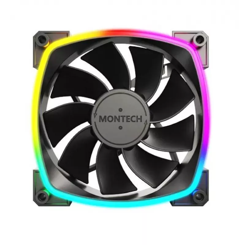 Montech RX120 PWM Computergehäuselüfter 12 cm Schwarz 3 St.