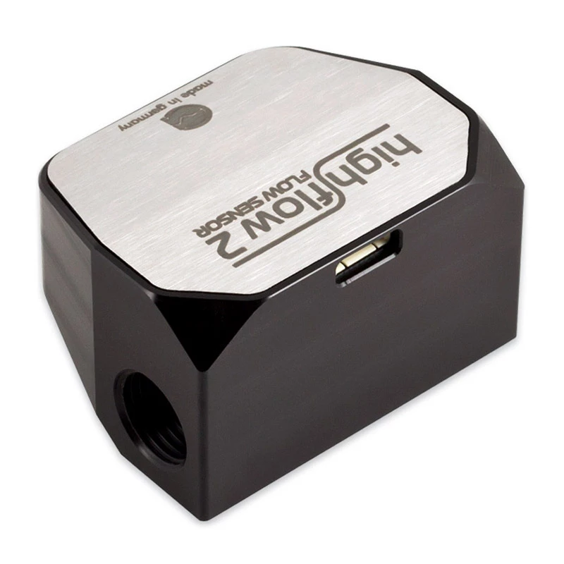 Flow Sensor Aqua-Computer Durchflusssensor high flow 2, 2x G1/4 – silber/schwarz