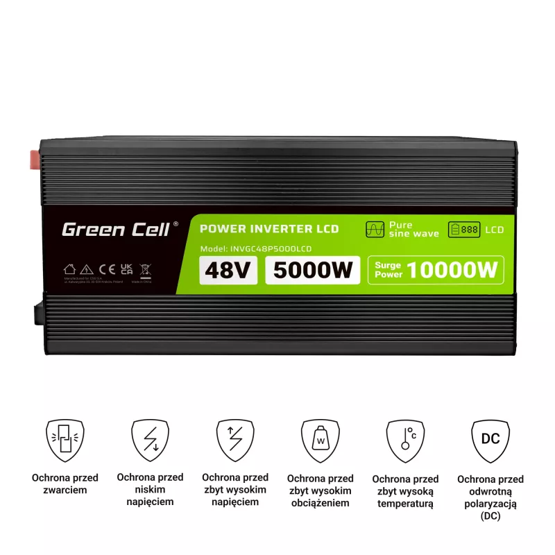 LCD-Wandler 48V 5000W/10000W reiner Sinus mit Anzeige