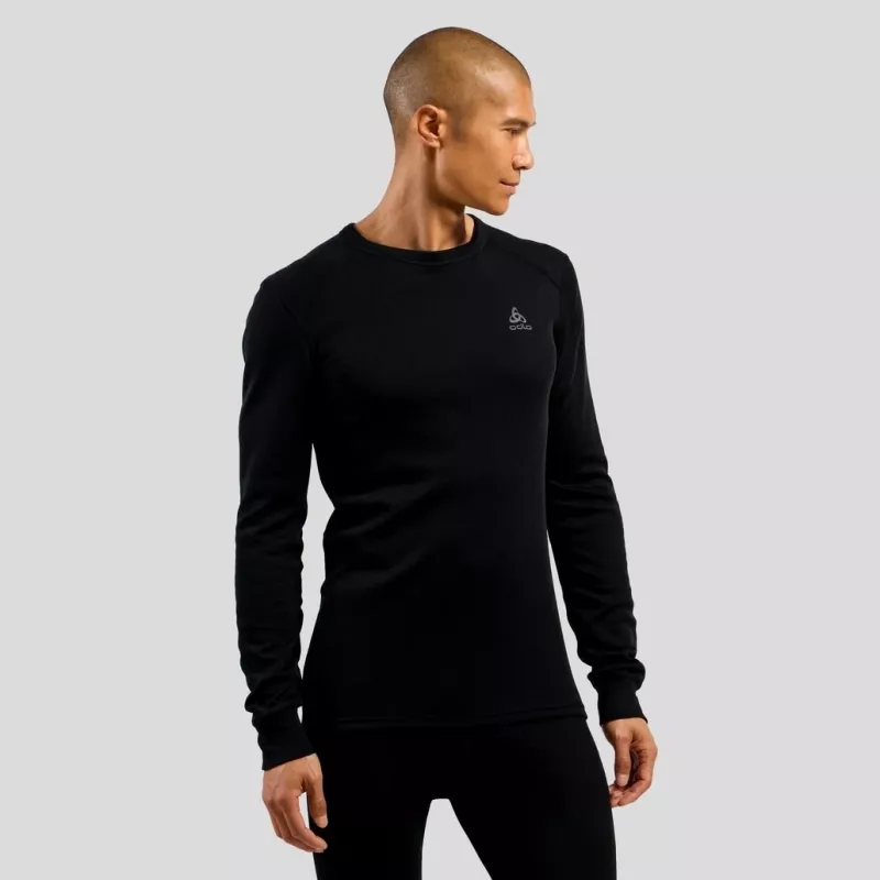 Odlo BL TOP Rundhalsausschnitt langarm ACTIVE WARM ECO Herren-T-Shirt, Größe M, schwarz