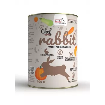SYTA MICHA Chef Kaninchen mit Gemüse - Nassfutter für Hunde - 400 g
