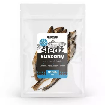 Getrocknete Hering Hundeleckerli UNISZKI 50 g — Fischgeschmack, 50 g Beutel, feste natürliche Delikatesse