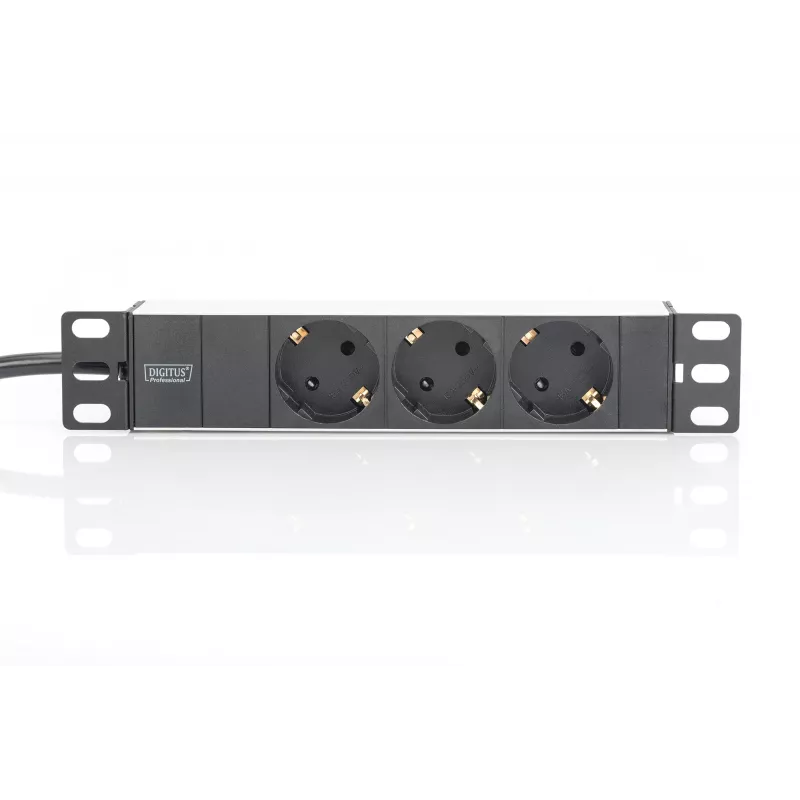 Aluminium-Steckdosenleiste Digitus DN-95411 3 Sicherheitssteckdosen 2 m