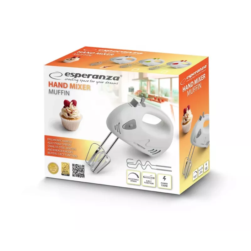 Handmixer Esperanza MIKSER RÄCZNY MUFFIN EKM007WE 150W
