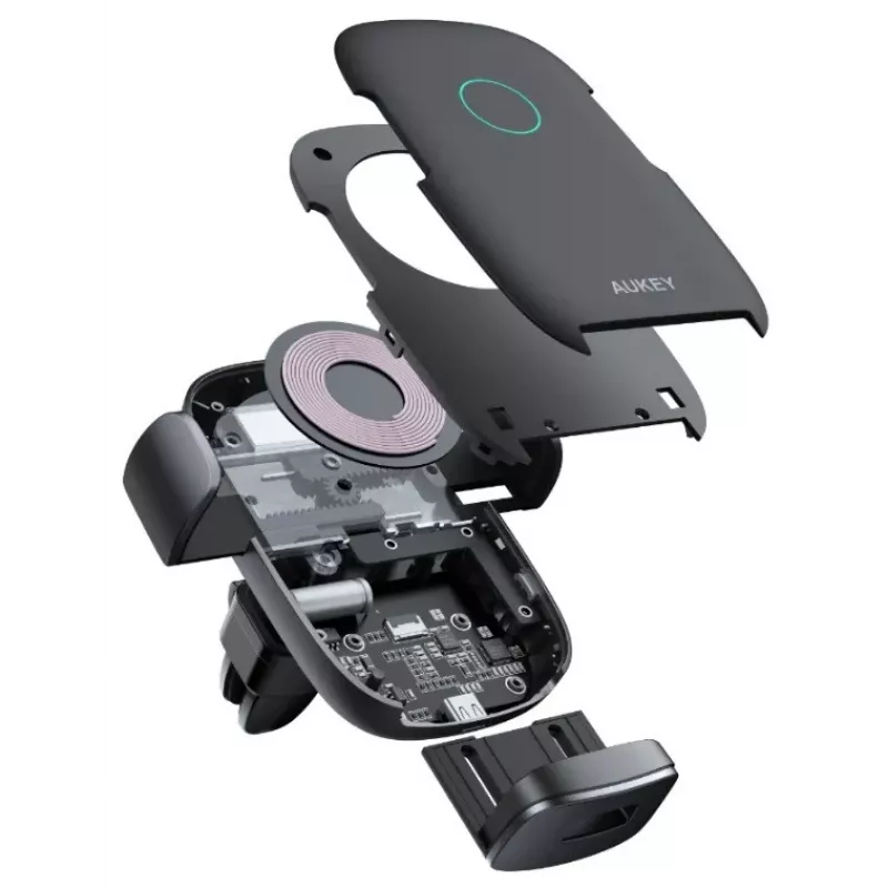 Kabellose Ladehalterung fürs Auto Aukey HD-C52 — Qi-kompatible Autohalterung mit verstellbarem Winkel und kabelloser Ladefunktion