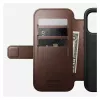 Handyhülle Nomad Modern Leather Folio für iPhone 17 Pro, Leder/Aluminium, 16 cm (6,3 Zoll) braun, 4 Kartenfächer