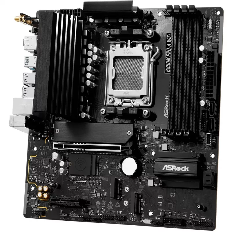 Motherboard ASRock B850M Pro-A WiFi micro ATX – AMD B850, Sockel AM5, DDR5, 4x DIMM, 256 GB, Wi‑Fi, 2,5-Gb-LAN