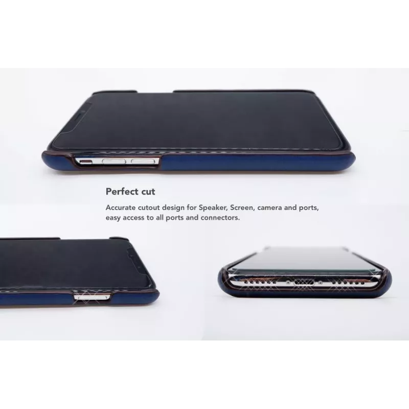 Kartenfach-Rückenschale VixFox für iPhone XSMAX, marineblau, Rückseitenabdeckung mit integriertem Kartenfach