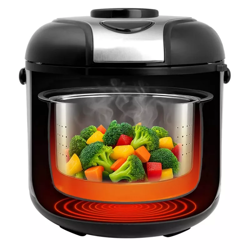Reiskocher GASTROBACK Rice Control Low Carb & Steam, 3 L, 450 W, schwarz/Edelstahl