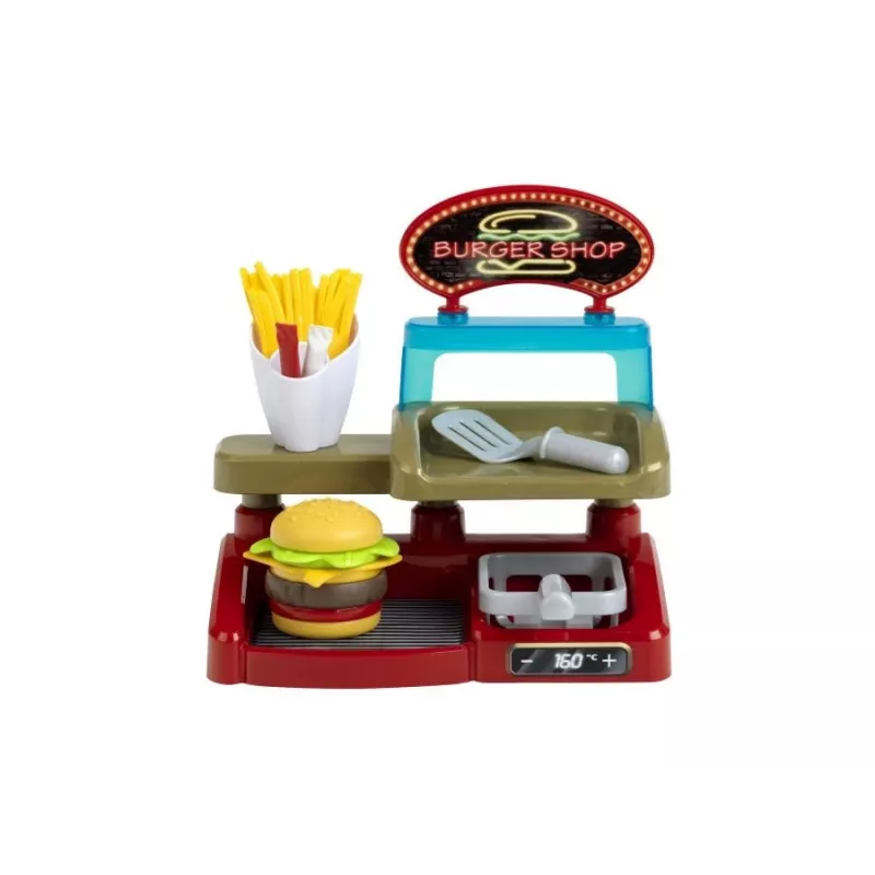 Play Burger Shop Set KLEIN 7336 — kompaktes, leicht zu reinigendes Rollenspiel-Spielzeug für Kinder
