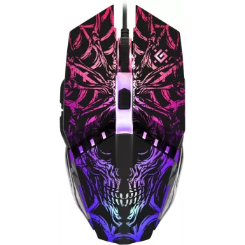 Gaming-Maus DEFENDER GM-670L Beidhändig optisch, 2400 DPI, 5 Tasten, kabelgebunden, schwarz, RGB