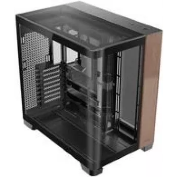 Antec Constellation C8 Curve Wood E-ATX Mid-Tower-Gehäuse mit Glasfenstern (Schwarz)