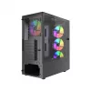 PC-Gehäuse GEMBIRD Fornax 4300 Midi Tower ATX, gehärtetes Glas, 2x 3,5-Zoll-Einschübe, 3x 2,5-Zoll-Einschübe, ARGB-Lüfterunterstützung, USB 3.2 Gen1