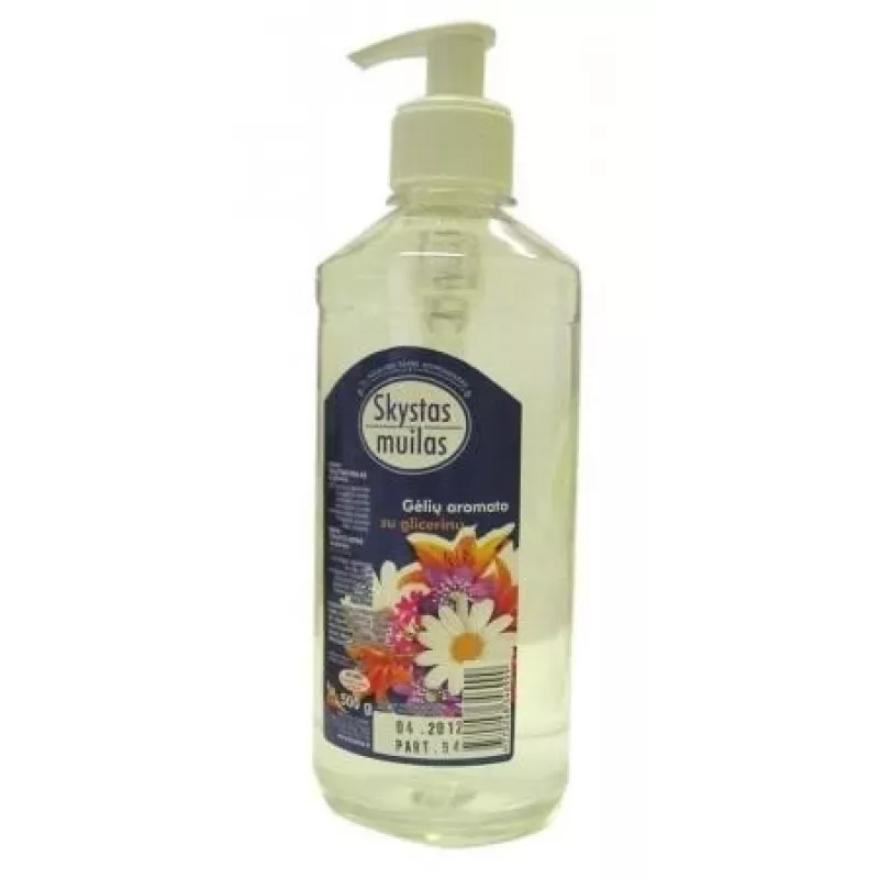 Flüssigseife, mit Glycerin, Blumenduft (ohne Farbstoffe), mit Spender, 500 ml