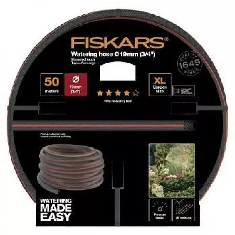 Gartenschlauch Fiskars 1027111 50 m oberirdisch Schwarz Rot