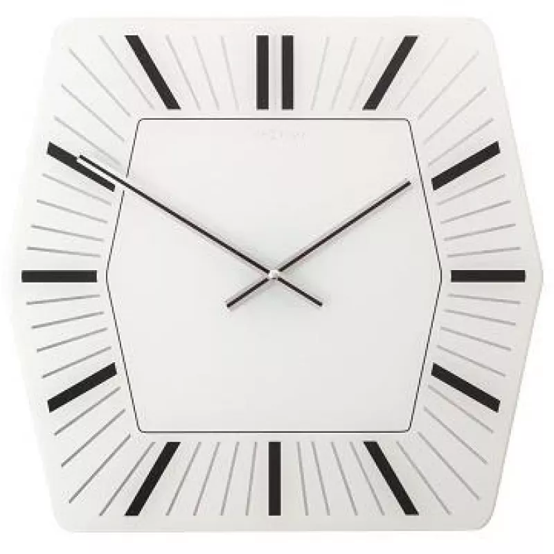 NeXtime Uhr 8128wi Hexagon, 43x43 cm, Wand, Weiß