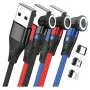 USB-Kabel RealPower MagneticCharge3 1m USB A Schwarz Blau Rot