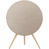 Beosound A9 5. Generation Lautsprecher Goldton (Rückseite Sand/Abdeckung Gold/Beine Weißeiche)