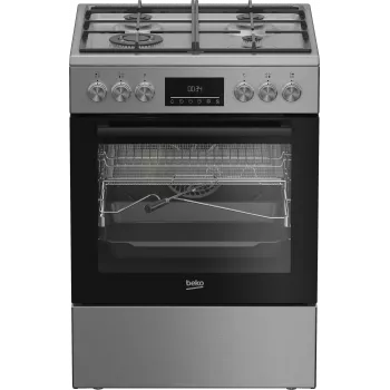 BEKO Herd | FBMA61330GXDT | Kochfeldtyp Gas | Ofentyp Elektro | Edelstahl | Breite 60 cm | Grillen | LED | Tiefe 60 cm | 72 L