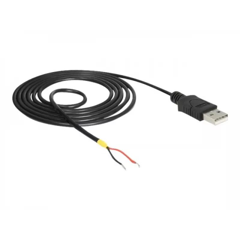 Delock Kabel USB2.0 Typ-A-Stecker > 2 x offene Kabelenden - 1,5 m - schwarz (85664)