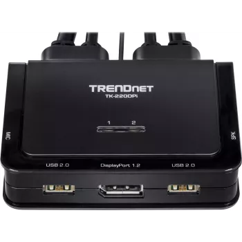 Trendnet TK-220DPI Tastatur/Video/Maus (KVM)-Switch Schwarz (TK-220DPi)