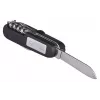 Taschenmesser AZYMUT Izeron Multitool — 13 Werkzeuge, Edelstahl 420J2/3CR13, gefaltet 9 cm, 91 g, Ledergürteltasche, integriertes Licht & Kompass