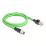 Netzwerkkabel DeLOCK M12 Kabel X-kodiert 8-polig Stecker auf RJ45 Stecker PUR (TPU) 1 m