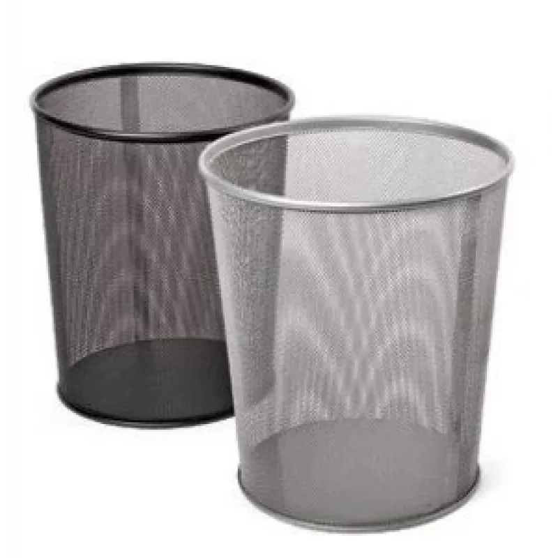 Mülleimer Forpus, 12l, schwarz, perforiertes Metall