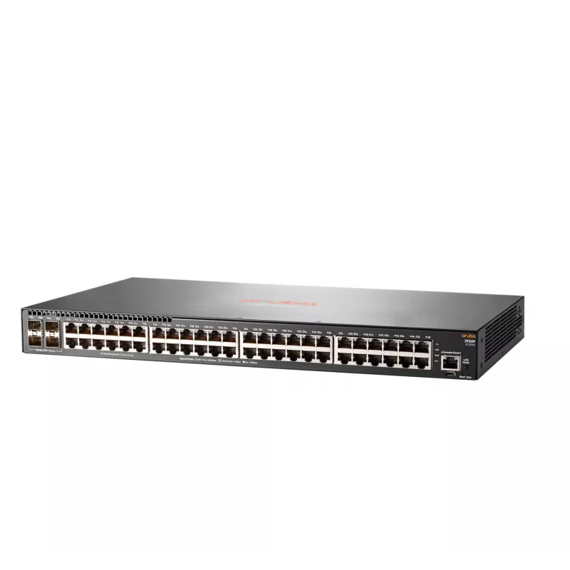 HPE - Aruba Series - Switch - 2930F 48G 4SFP+ - L3 - managed - 48 x 10/100/1000 + 4 x 1 Gigabit/10 Gigabit SFP+ (Uplink) - rack-mountable
