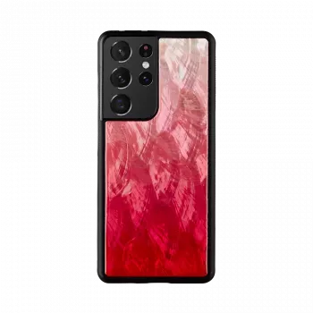 Handyhülle iKins für Samsung Galaxy S21 Ultra — Pink Lake Schwarz