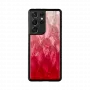 Handyhülle iKins für Samsung Galaxy S21 Ultra — Pink Lake Schwarz